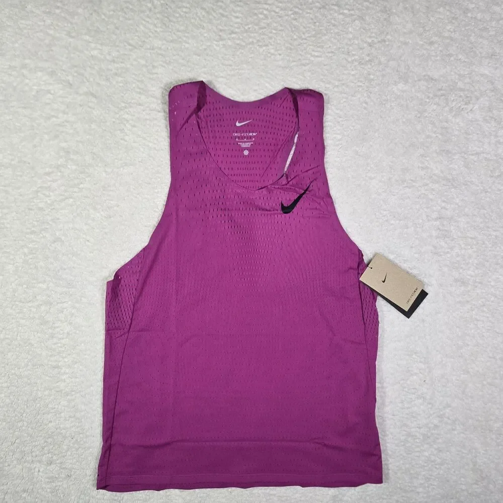 Nike Aeroswift Dri-Fit ADV Running Singlet Hot Fuchsia FN4231-518 Mens Medium